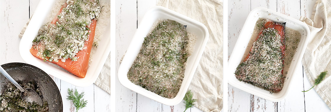 Préparation du saumon Gravlax
