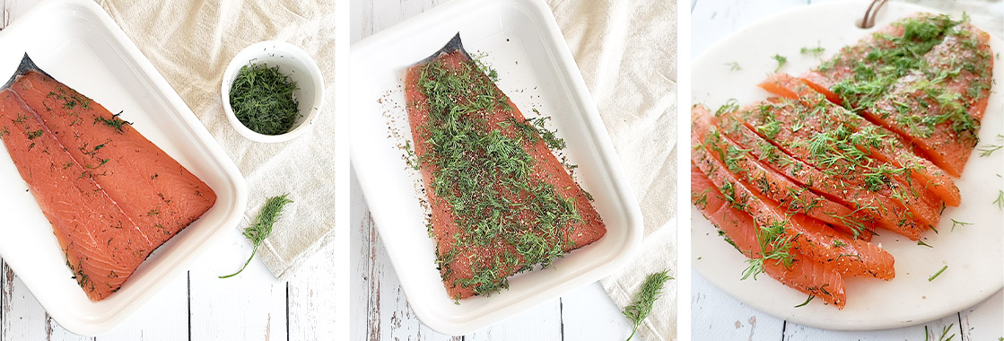 Préparation du saumon Gravlax